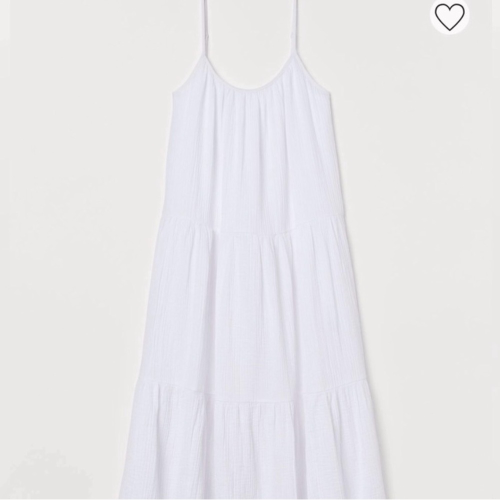 H&M White Smocked Dress C132